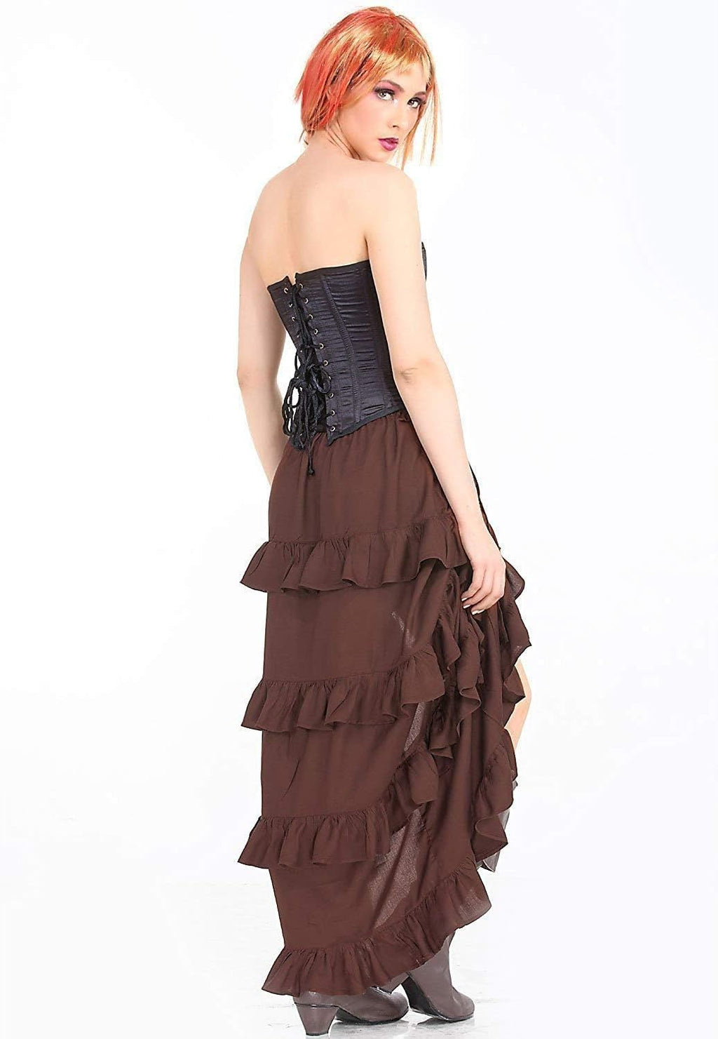 Steampunk Victorian Cosplay Costume Womens High-Low Show Girl Skirt