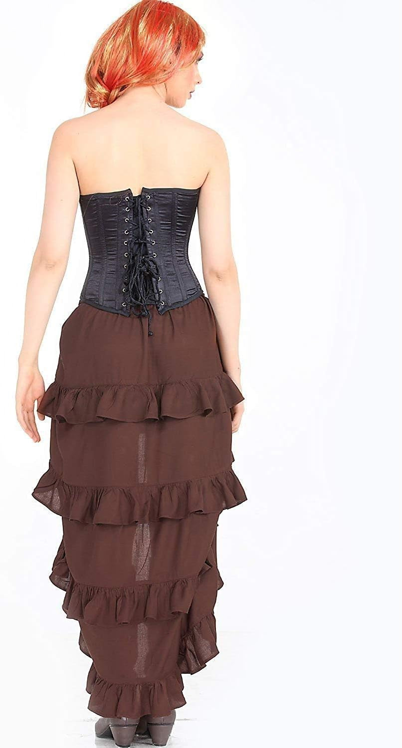 Steampunk Victorian Cosplay Costume Womens High-Low Show Girl Skirt